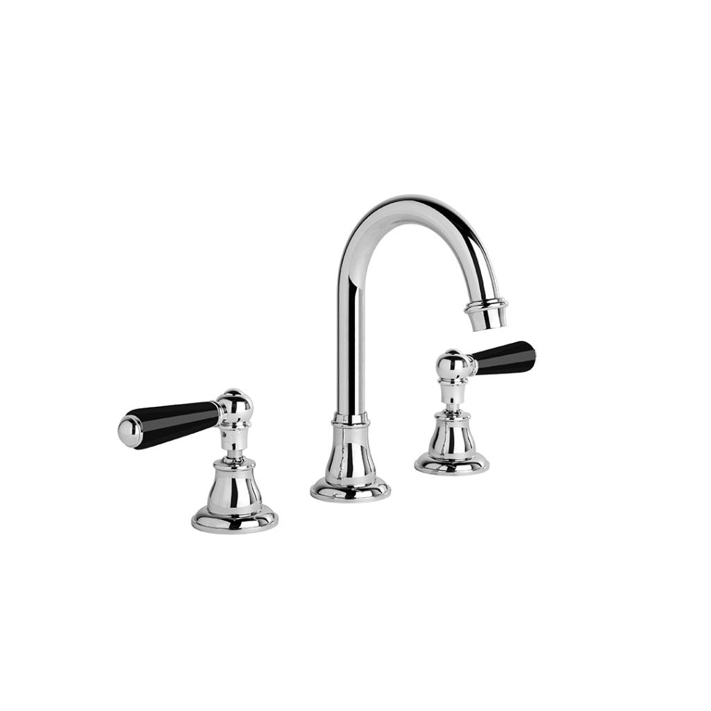 Neu England Basin Set with Black Porcelain Levers
