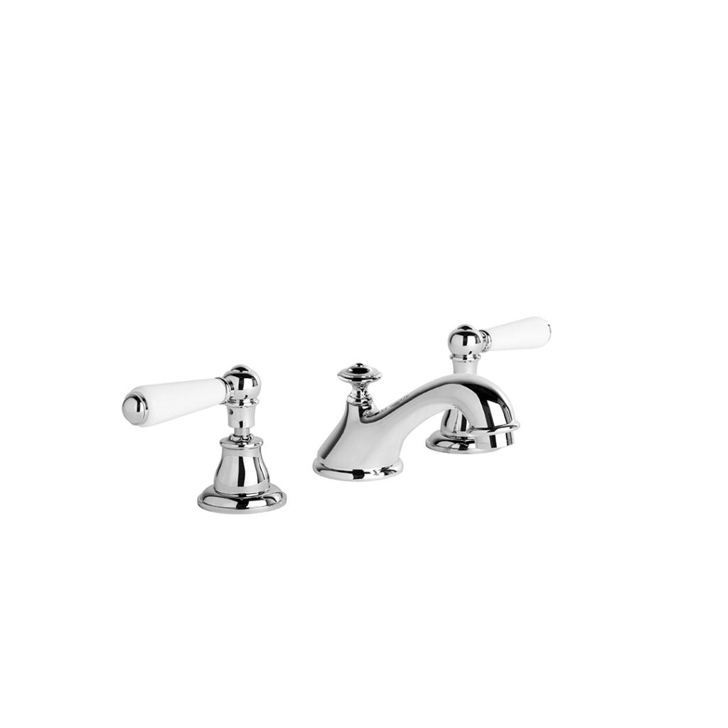 Neu England Basin Set with White Porcelain Levers