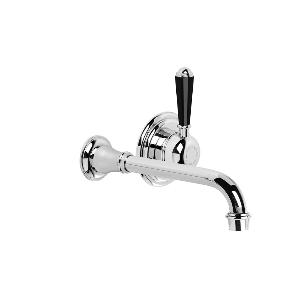Neu England Wall Mixer Set with Black Porcelain Lever