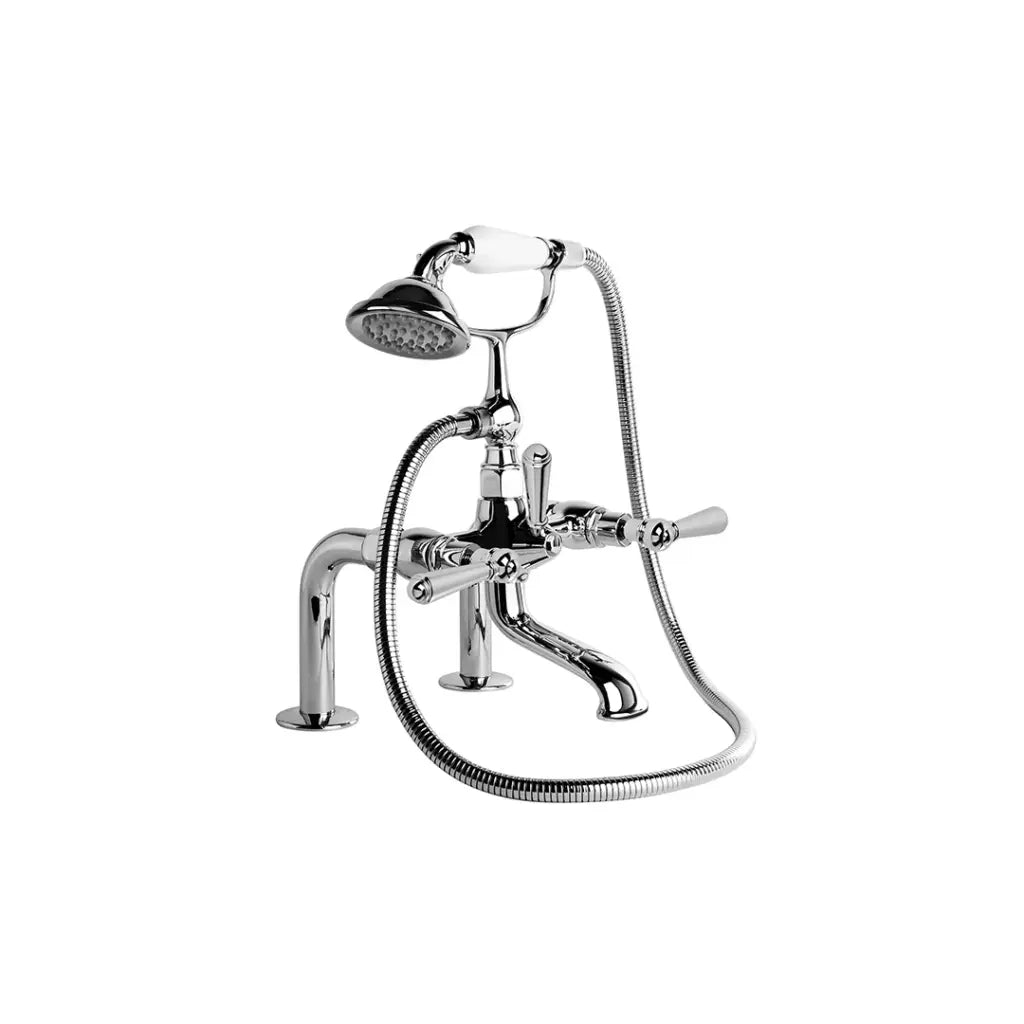 Neu England Bath Mixer with Kristall Levers and Metal Diverter