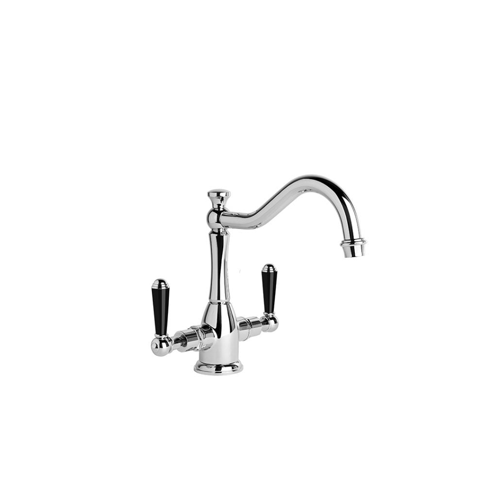 Neu England Kitchen Mixer with Black Porcelain Levers