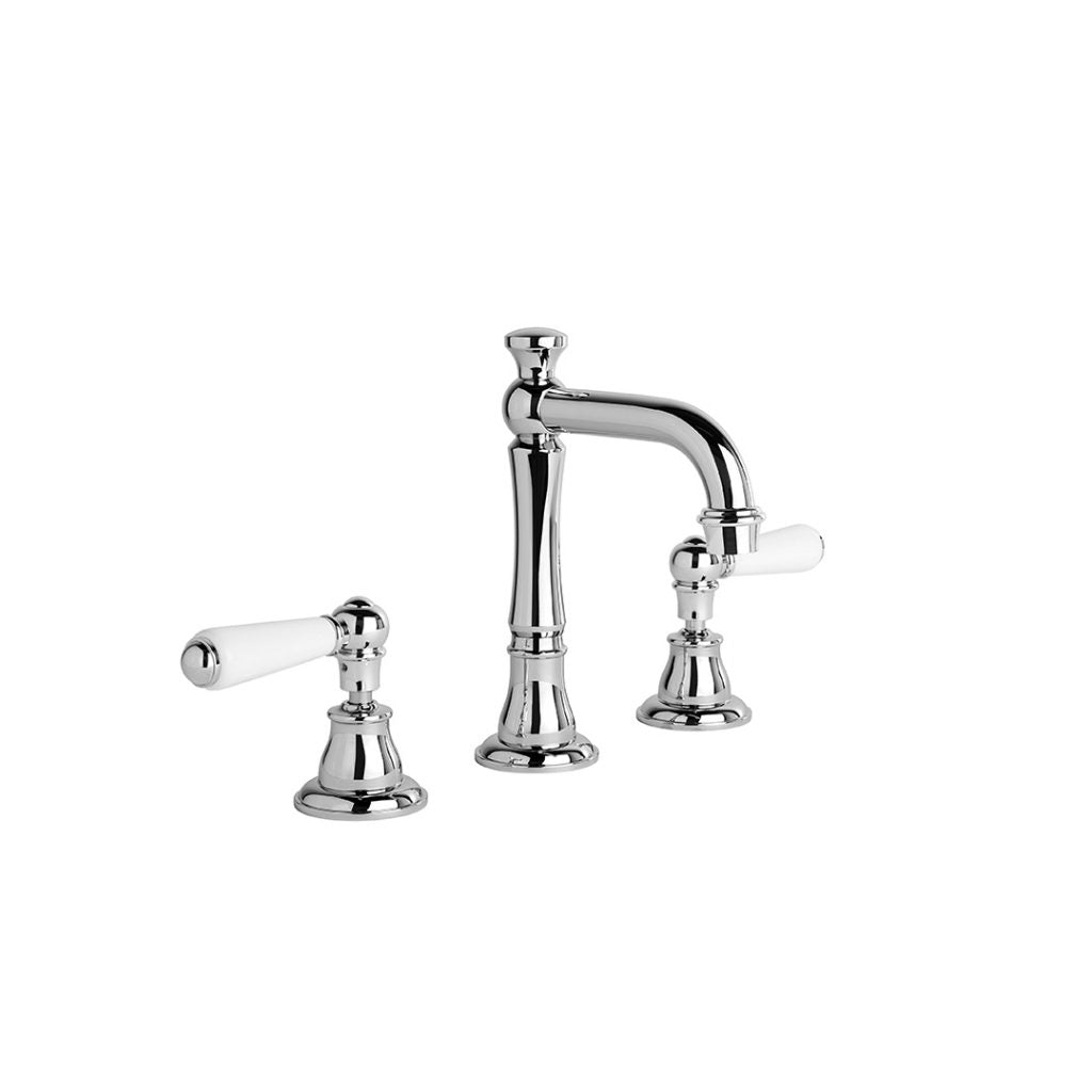 Neu England Basin Set with White Porcelain Levers