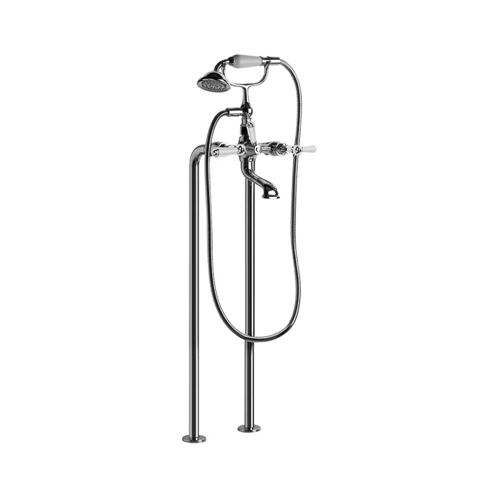 Neu England Bath Mixer with Kristall Levers and Metal Diverter