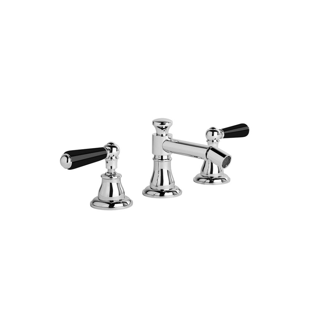 Neu England Bidet Set with Black Porcelain Levers