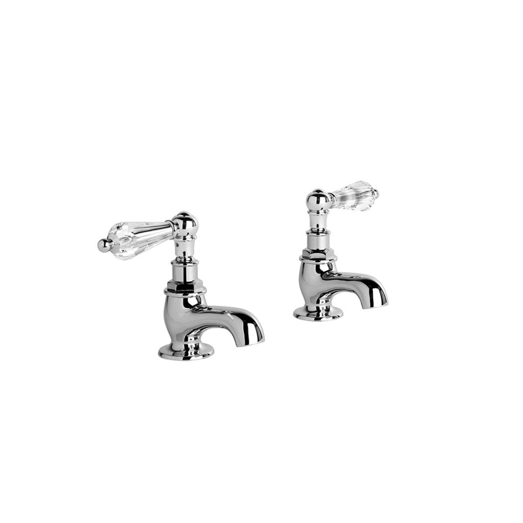 Neu England Pillar Taps with Kristall Levers