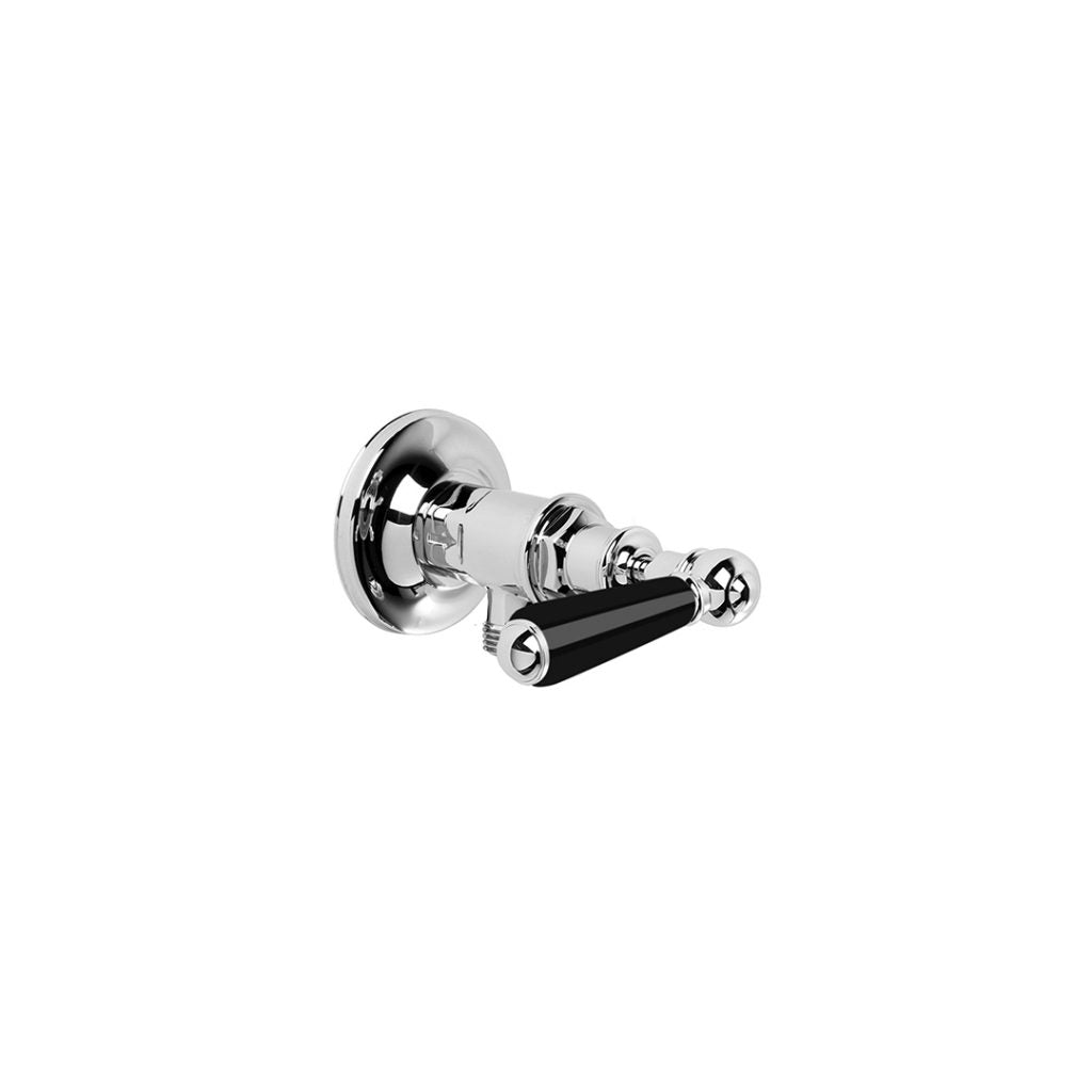 Neu England Cistern Tap with Black Porcelain Lever