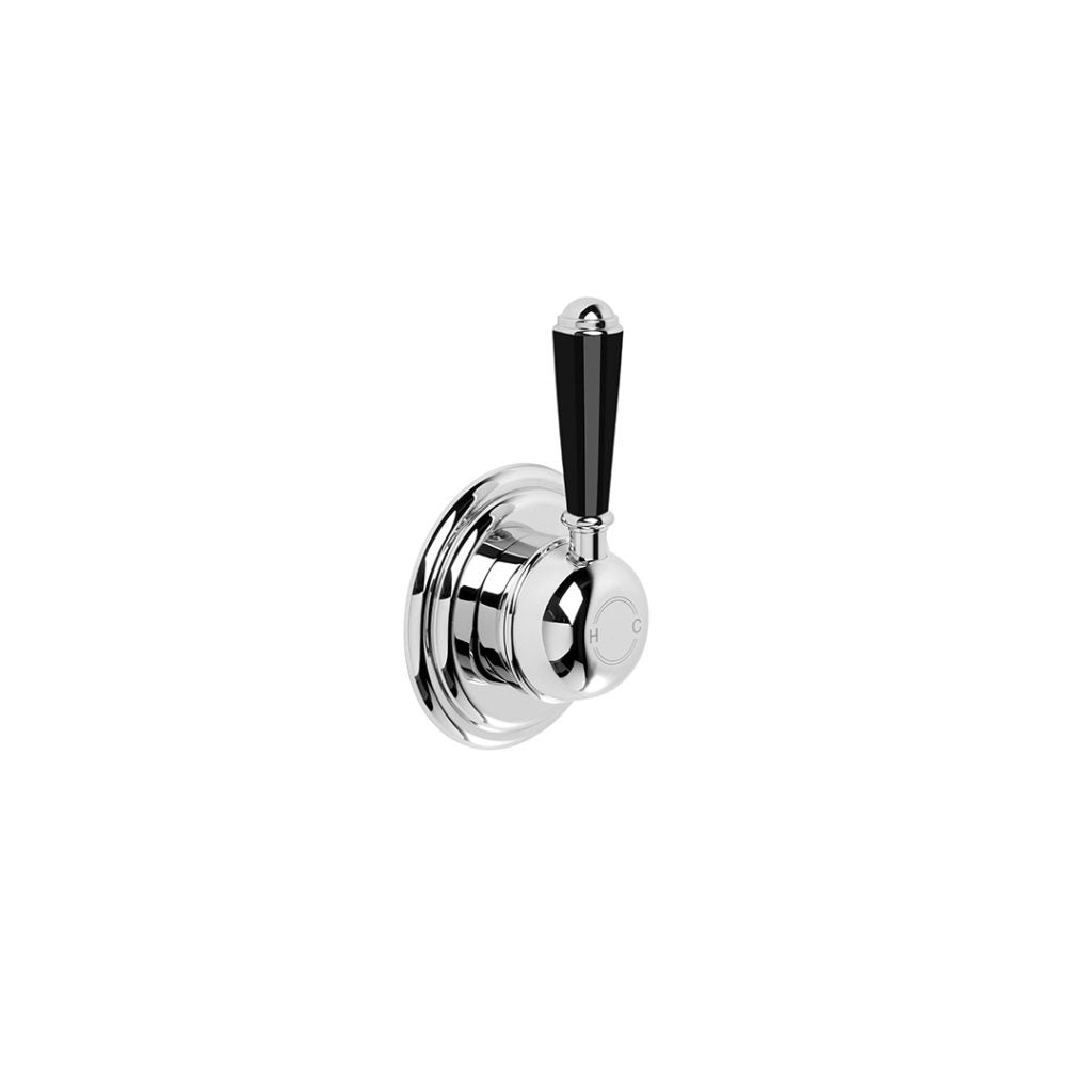 Neu England Wall Mixer with Black Porcelain Lever