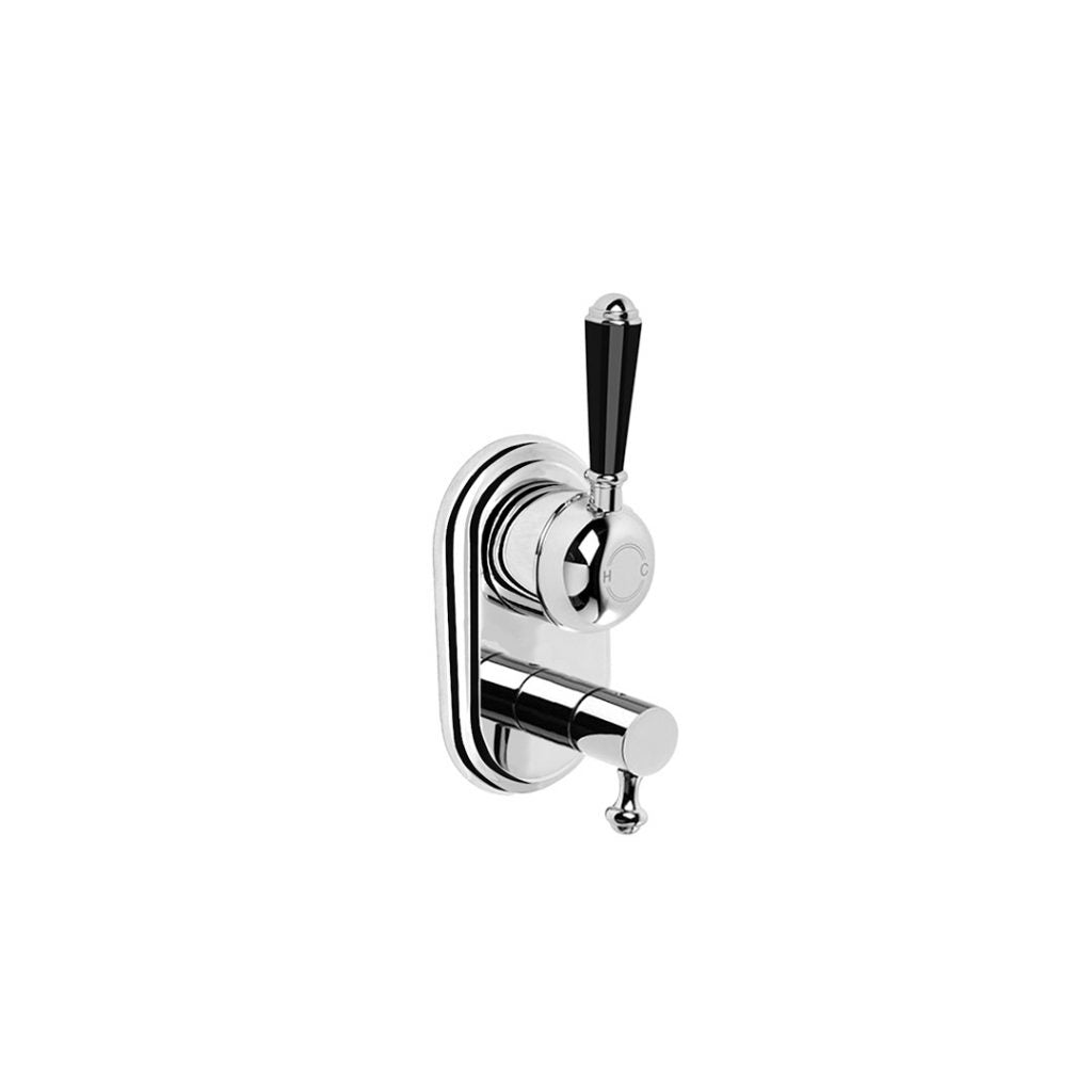 Neu England Mixer Diverter with Black Porcelain Lever