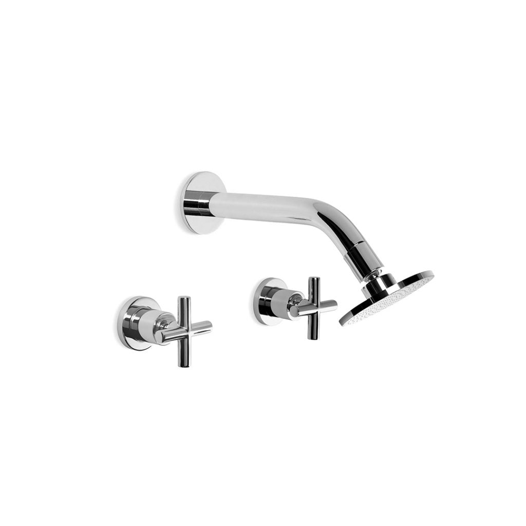 City Plus Shower Set with 100mm Rose and Cross Handles