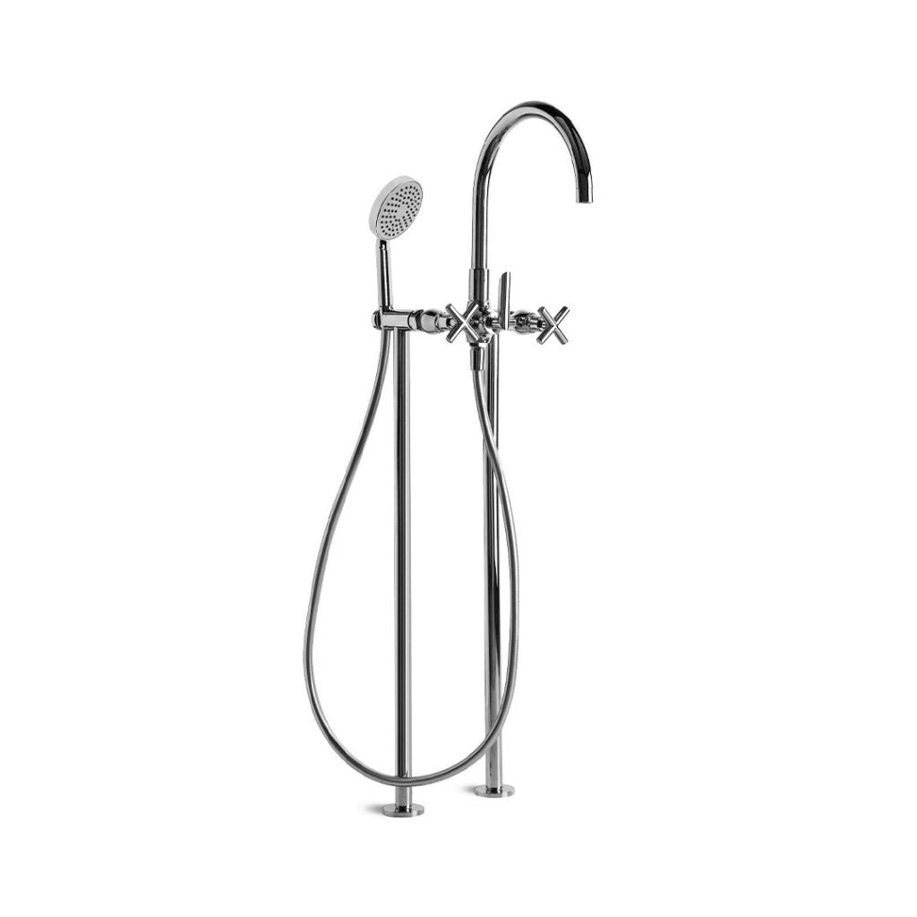 City Plus Bath Mixer with Multi-Function Shower and Cross Handles